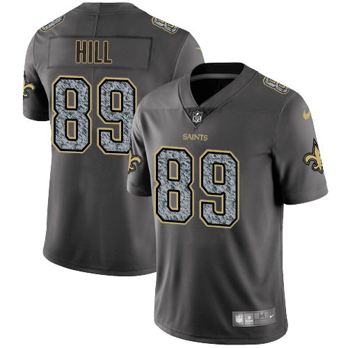 Nike Saints #89 Josh Hill Gray Static Men's Stitched NFL Vapor Untouchable Limited Jersey - Click Image to Close